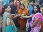 Devotees gathered at Hebbal Lake to celebrate Chhath Puja