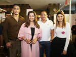 Mohammad Asaduddin, Sania Mirza, Mohammad Azharuddin and Anam Mirza