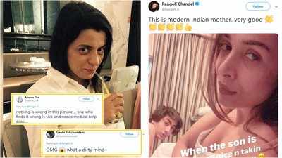 Kangana Ranaut's sister Rangoli Chandel labelled 'sick' by netizens after she takes a dig at Malaika Arora's picture with her son Arhaan