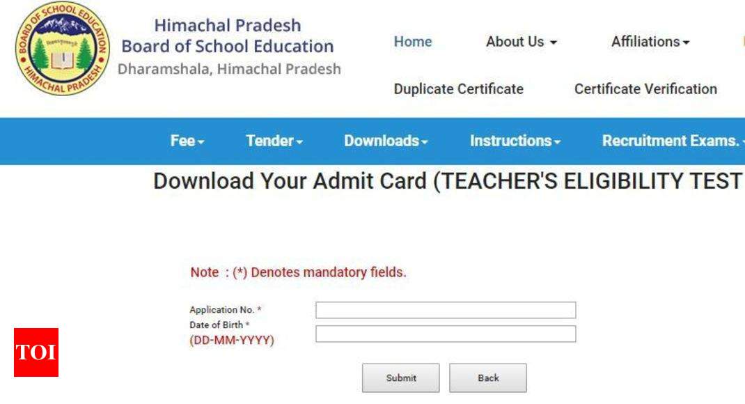 HP TET admit card November 2019 for various subjects released, check Sns-Brigh10