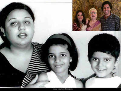 Throwback Thursday: Farhan Akhtar’s before-after picture with sister Zoya and mother Honey Irani is too cute for words