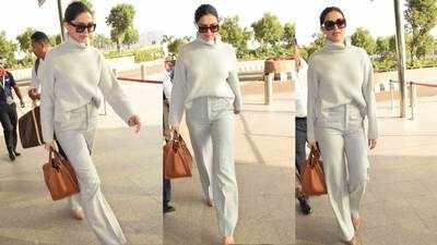 Deepika Padukone carries grey on grey look with ease and panache!