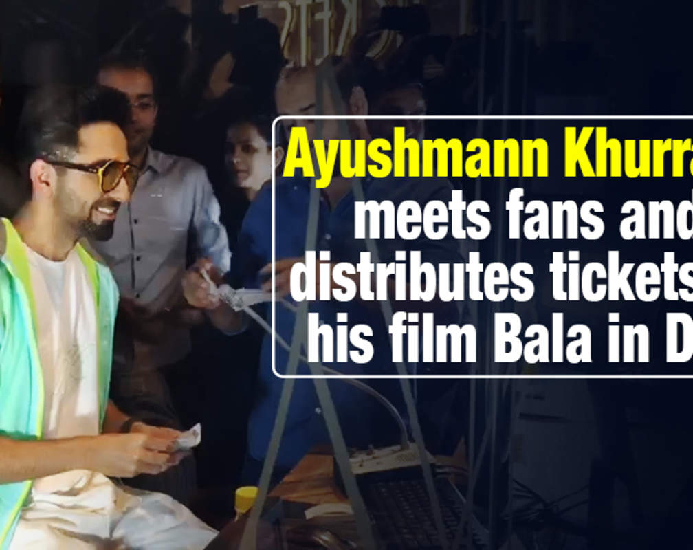 
Ayushmann Khurrana meets fans and distributes tickets for his film 'Bala' in Delhi
