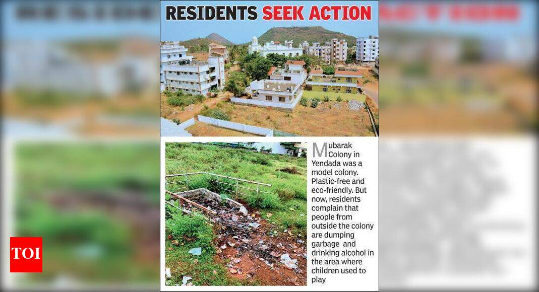 Once a model colony, now filled with trash | Visakhapatnam News - Times ...