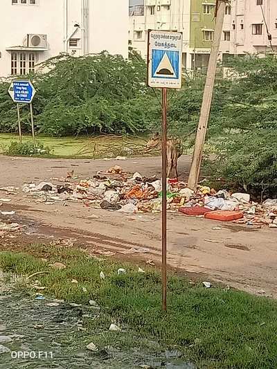 regular scene. garbage not cleared properly