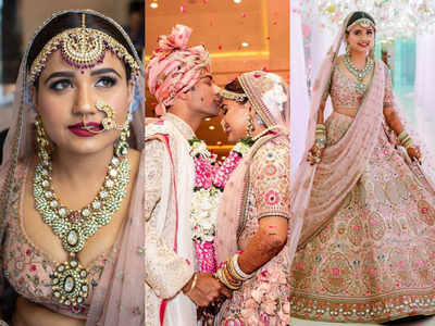 This bride's blush pink Sabyasachi wedding lehenga is a dream come true -  Times of India