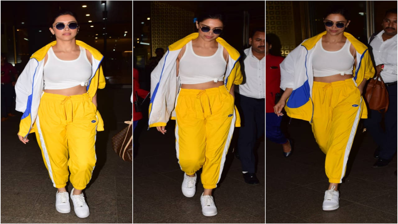 Deepika Padukone layered her yellow Nike sports bra with a jacket