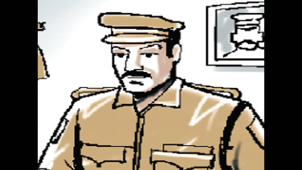 Indian policeman icon outline style Royalty Free Vector
