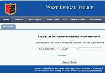 West Bengal Police SI result for written exam declared, here's direct link