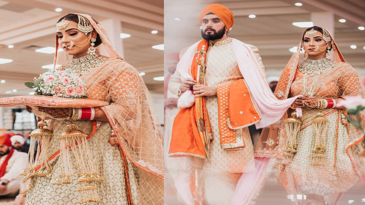 This bride wore a stunning orange lehenga for her day wedding in Mexico! -  Times of India