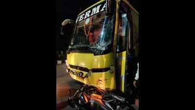 Bhopal Chartered bus speeds through BRTS hits family man