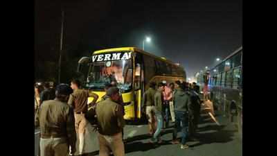 Bhopal Chartered bus speeds through BRTS hits family man