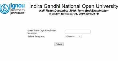 IGNOU TEE Hall Ticket 2019 released for December exams at ignou.ac.in, here's link