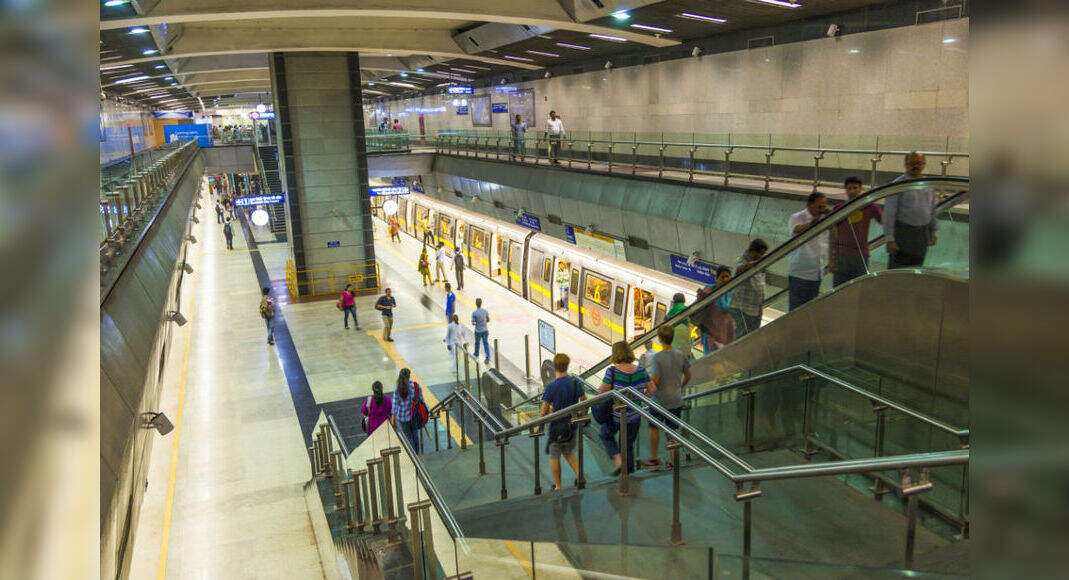 Baggage checkin counters open at New Delhi Airport Express Line Metro