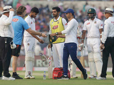 India vs Bangladesh, Day/Night Test: Twin blows lead to two concussion subs