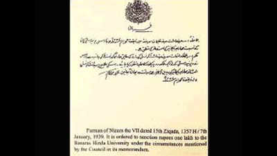 When last Hyderabad Nizam donated Rs 1 lakh to BHU in 1939