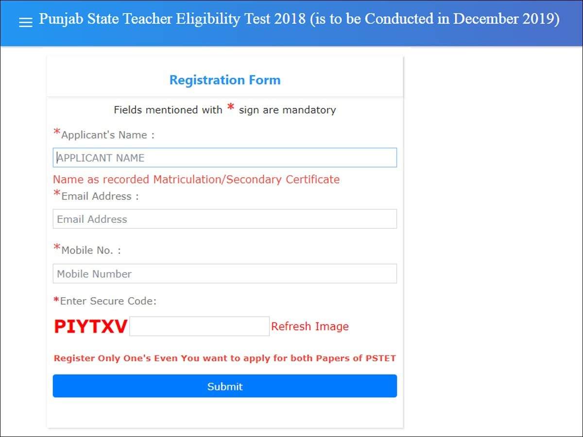 Punjab Tet 19 Last Date Today Apply At Pstet Net Check Important Instructions Times Of India