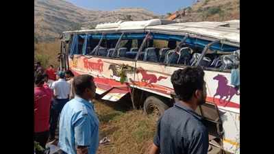 Two killed, 25 injured as MSRTC bus overturns on Pune-Satara road