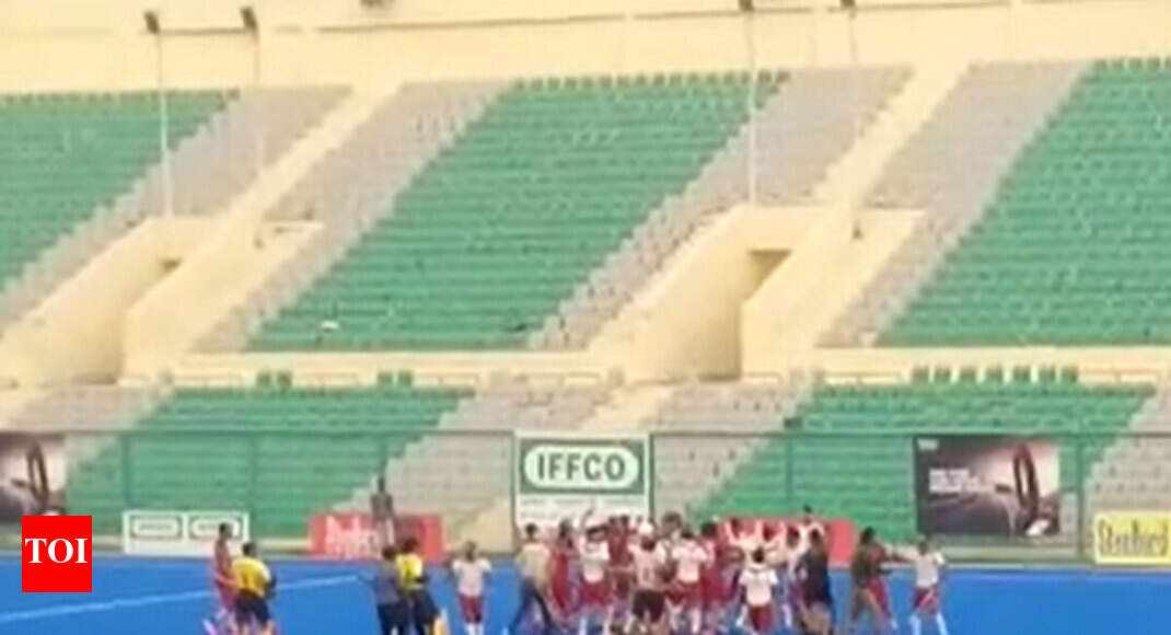 Watch: Shocking on-field fight in Nehru Cup final