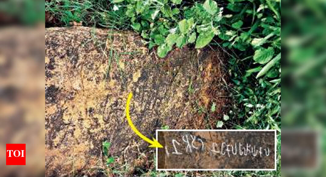 Stone with Tamil Brahmi script lies forgotten | Chennai News - Times of ...