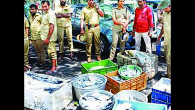 Thiruvananthapuram: Stale fish seized from markets under Sreekaryam, & Kazhakkoottam circles