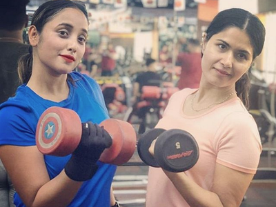 Lady Power: Rani Chatterjee poses with her gym partner