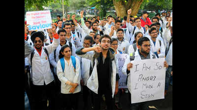 Doctors protest against attack on junior resident in Patiala