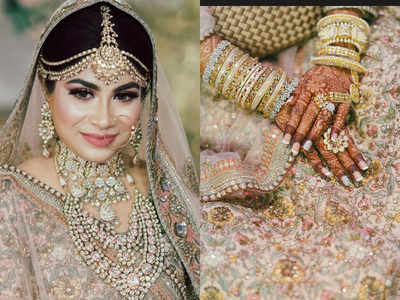 Brown Wedding Wear Sabyasachi Lehenga, 3mtr at Rs 55000 in Farrukhabad |  ID: 23354267533