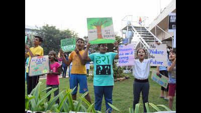 Hyderabad: Children, activists protest mindless cutting of trees