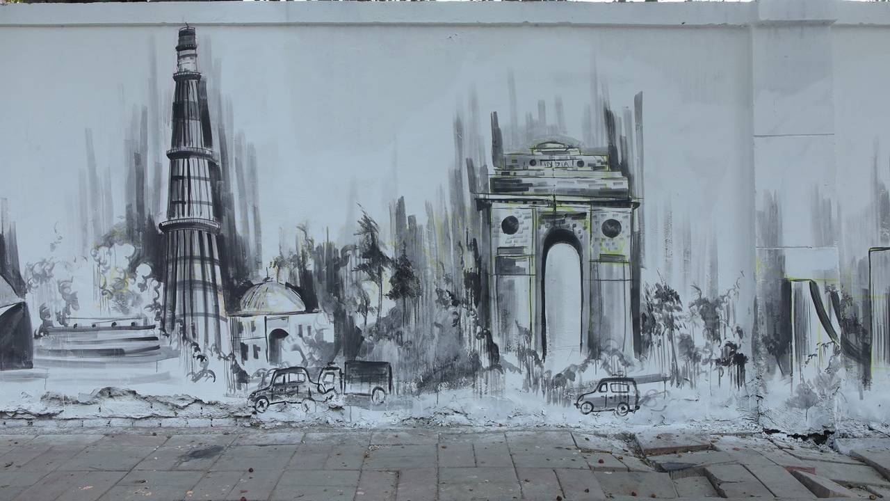Delhi gets street art made with 'pollution ink' - Times of India