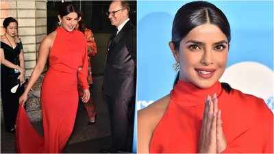 Priyanka Chopra is a fiery vision in red as she gets honoured with humanitarian award by UNICEF
