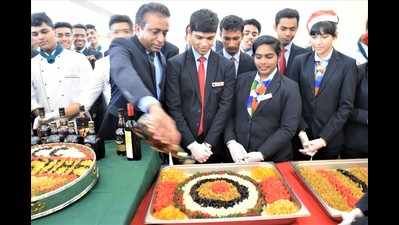 Students take part in cake mixing ceremony on campus