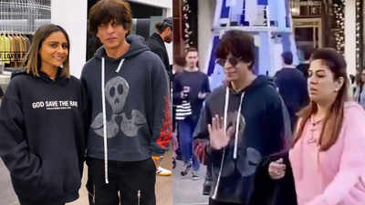 Shah Rukh Khan gets captured taking a leisure stroll on busy streets of Los Angeles, his pic with fan girl also goes viral