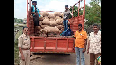 Karnataka: To pay vehicle EMI, owner crashes truck & gets onions stolen