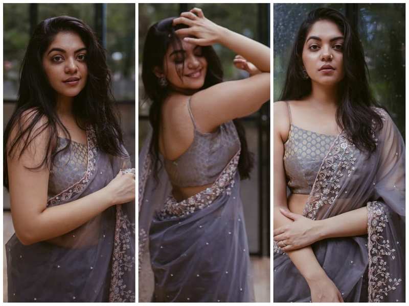 Ahaana Krishna Looks Straight Out Of A Dream As She Dons A Grey Saree 
