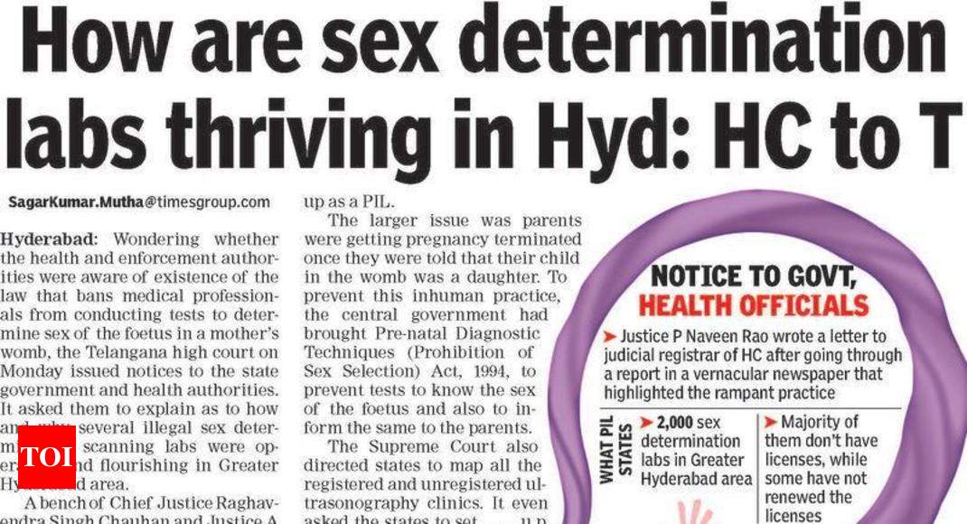 How Are Sex Determination Labs Thriving In Hyd Hc Asks Govt Hyderabad News Times Of India 4330