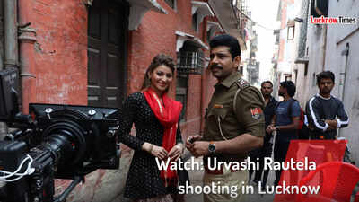 Watch: Urvashi Rautela shooting in Lucknow
