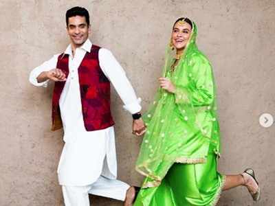 Photos: Meet the new Raj-Simran from 'DDLJ' as Neha Dhupia and Angad Bedi recreate the look for a Bollywood themed party