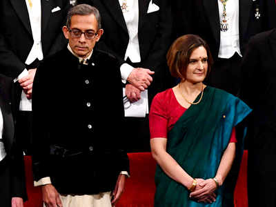 Indian American economist Abhijit Banerjee and his French-American wife wore dhoti and sari to receive the 2019 Nobel Prize