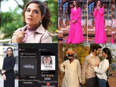 Richa expresses concern over Citizenship bill, Deepika wears pink to perfection, Alia-Vicky are all praises for 'Chhapaak' trailer, Sara's reply to Varun's comment