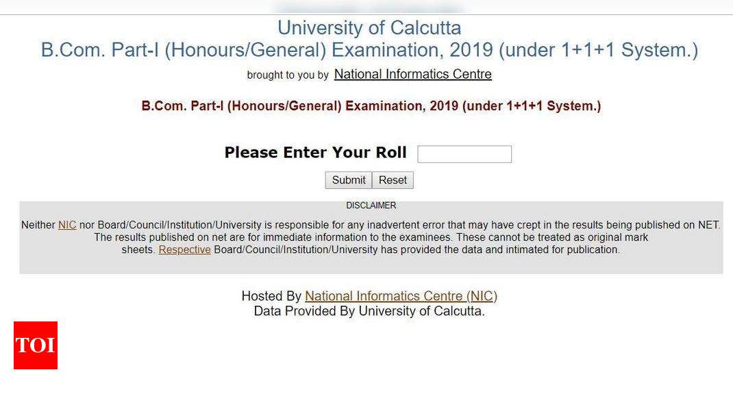 Calcutta University Results 2019 For B.Com Part I Exam Declared - Times ...