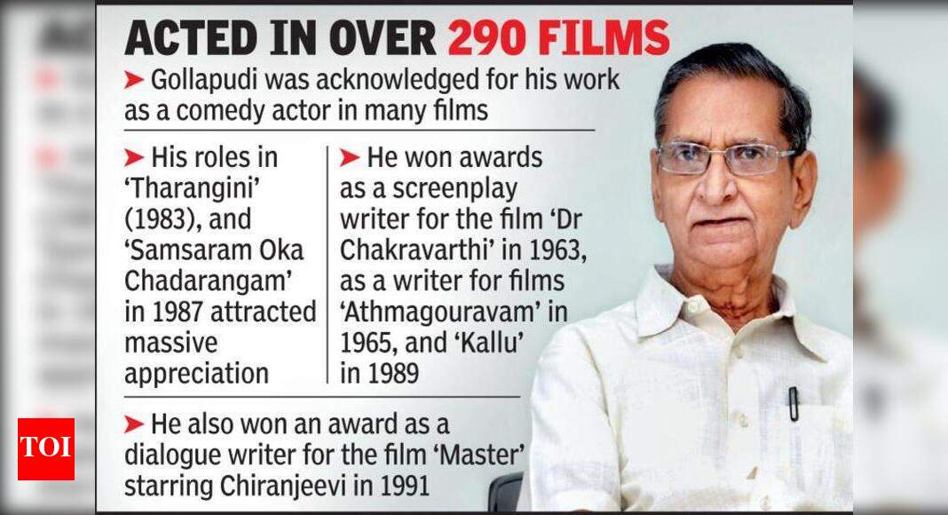Actor, literary figure Gollapudi dies at 80 | Hyderabad News - Times of ...
