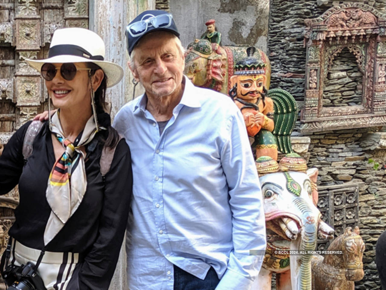 Catherine Zeta-Jones posts a new video with Michael Douglas from Goa:  'India, we love you!