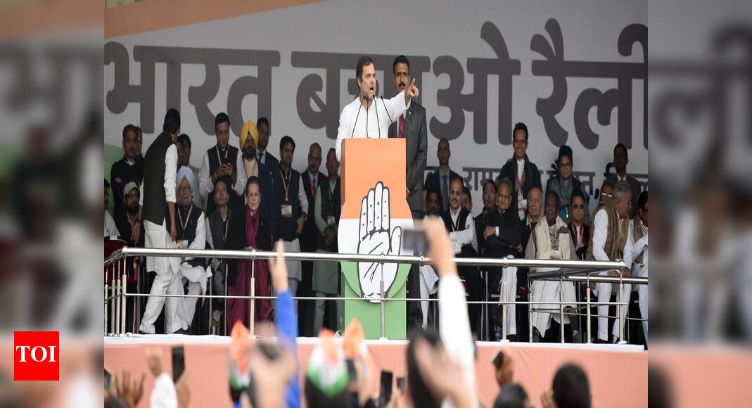 Rahul Gandhi takes centrestage at mega rally, fuels talk of return as ...