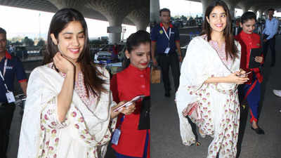Janhvi Kapoor flaunts her infectious smile as she gets papped at airport in gorgeous white anarkali