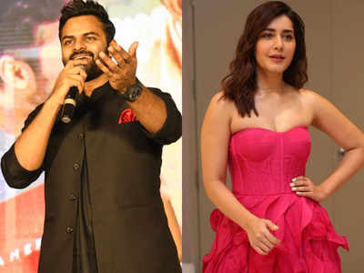 Sai Dharam and Raashi Khanna have a blast at Prati Roju Pandaage event. See pics