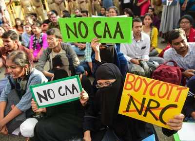 Image result for CAA PROTEST: DU students protest against CAA, students squabble over exam boycott
