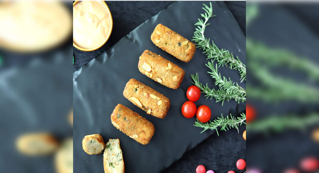 Hazelnut Crusted Cheese Potato Croquettes Recipe: How to make Hazelnut Crusted Cheese Potato Croquet