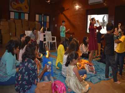 An interactive storytelling session with kids in Bengaluru