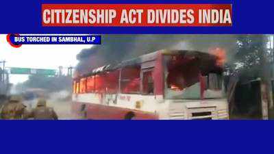 CAA stir: Protest in UP's Sambhal turns violent; buses set on fire